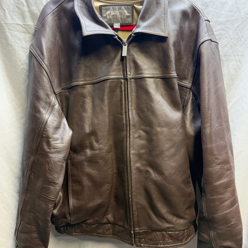 Wilsons Leather Men's Dark Brown Bomber Jacket